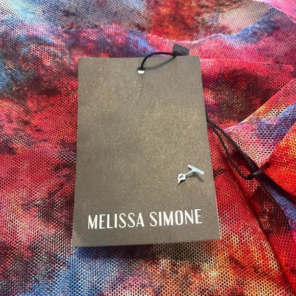 NWT Melissa Simone Yanis Mini Mesh Dress in Multi / Size M - Picture 14 of 16